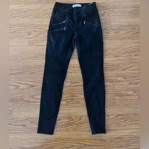 Zara Mid-rise Moto Black Skinny Jeans Size 2